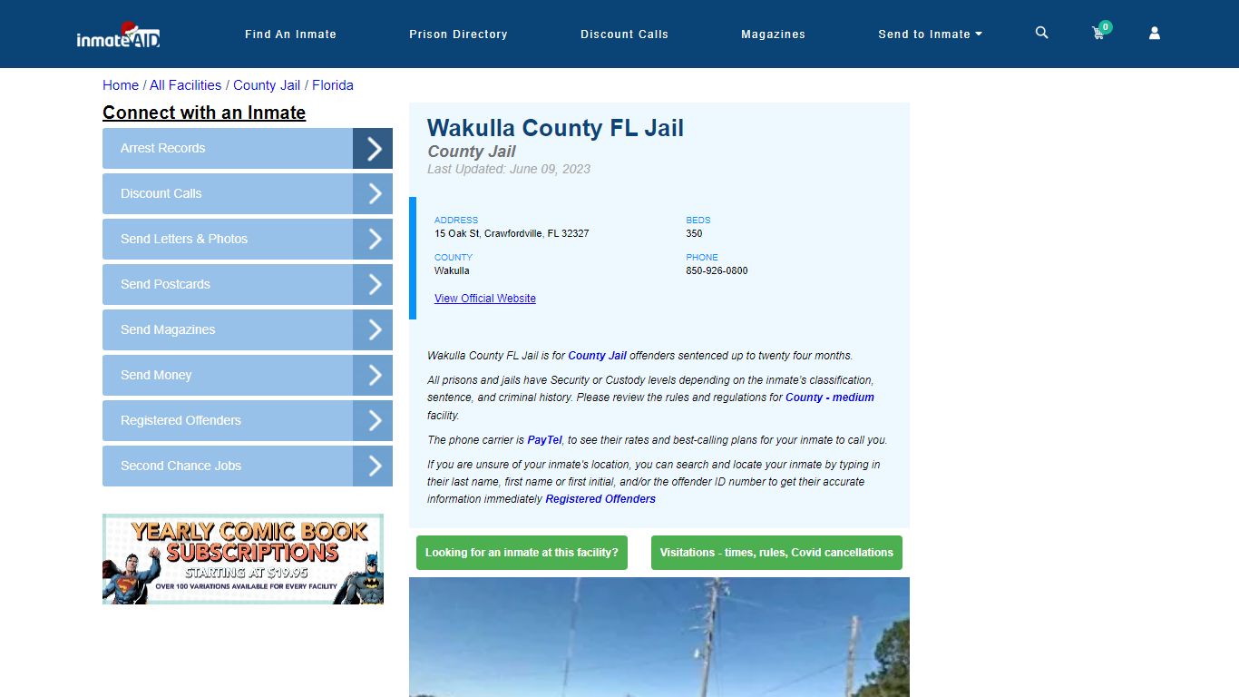 Wakulla County FL Jail - Inmate Locator - Crawfordville, FL